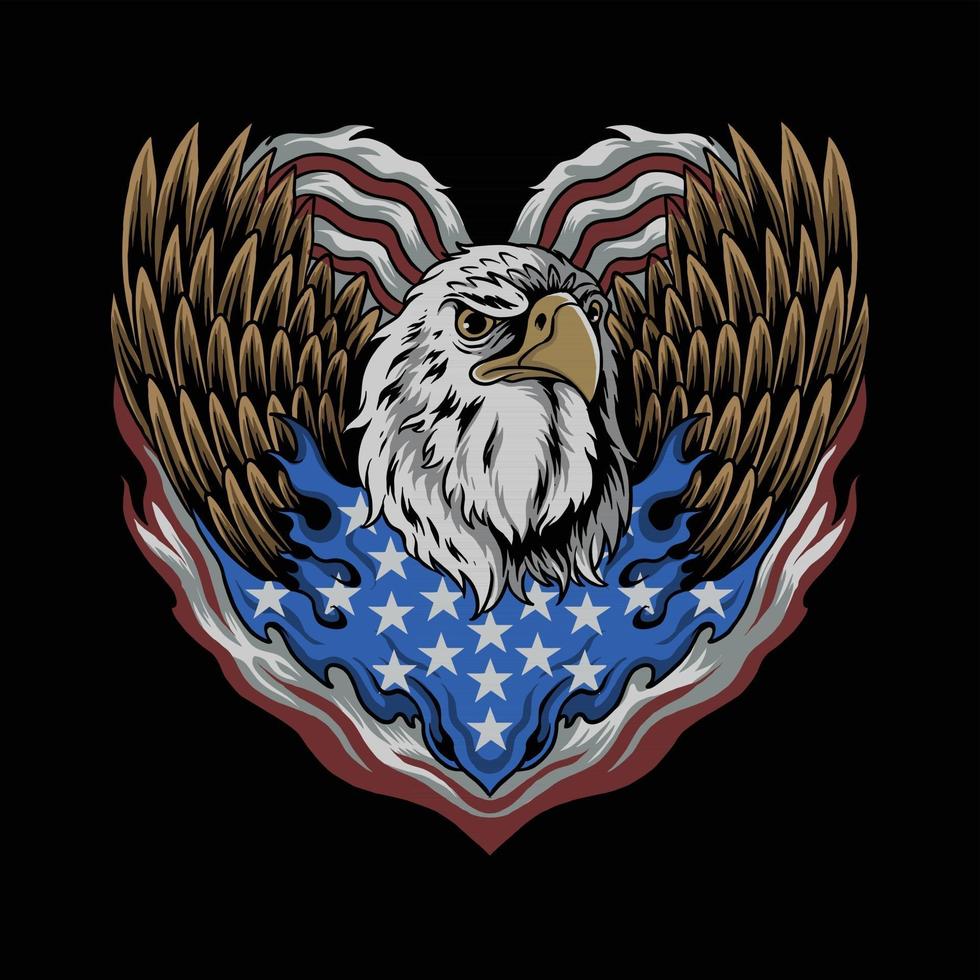 a bandeira da águia dos estados unidos constitui o cerne do dia da memória, do dia da independência e do dia dos veteranos vetor