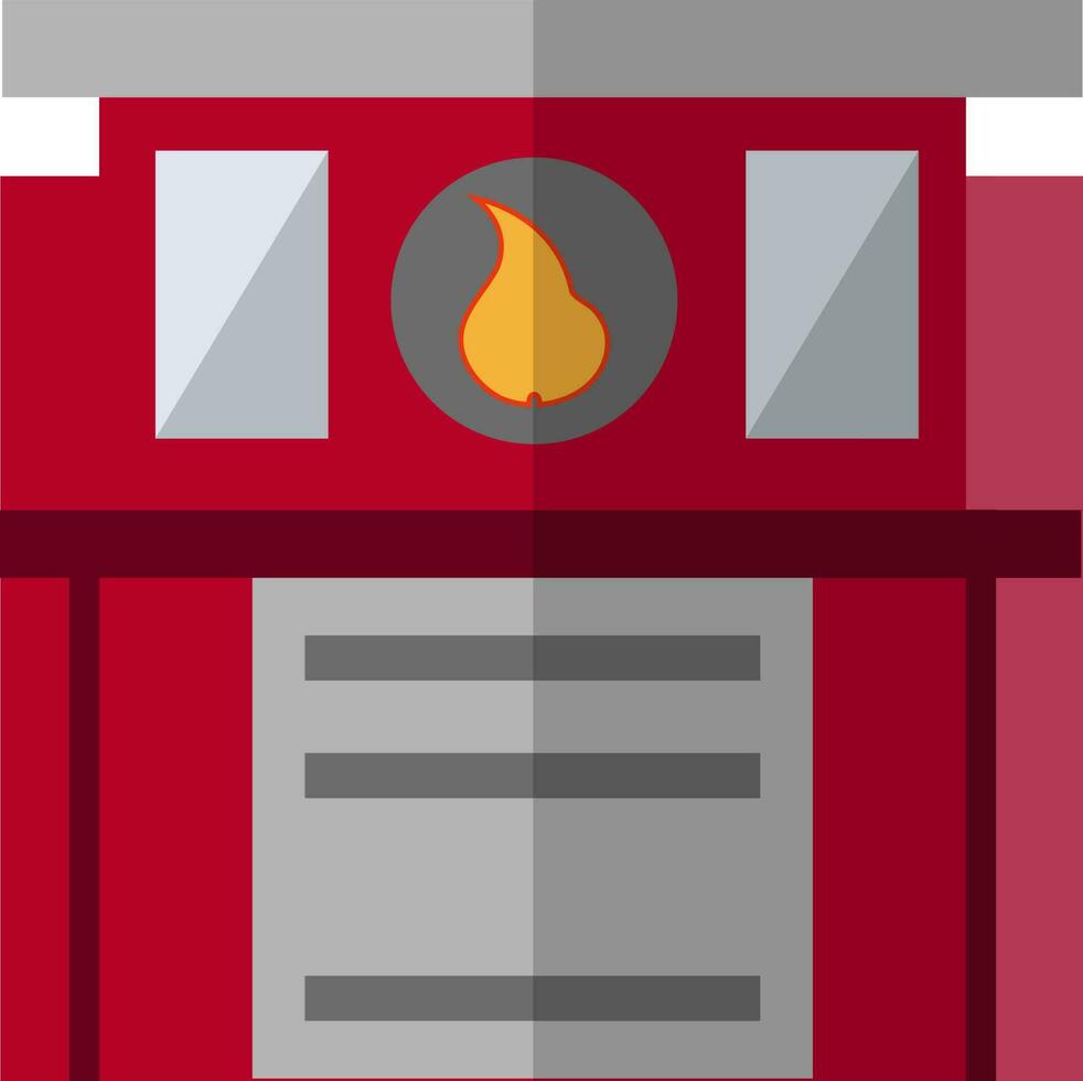 ícone do fogo estação dentro plano estilo. vetor
