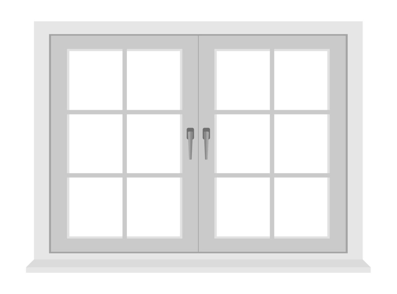 moldura de janela branca isolada no fundo branco vetor
