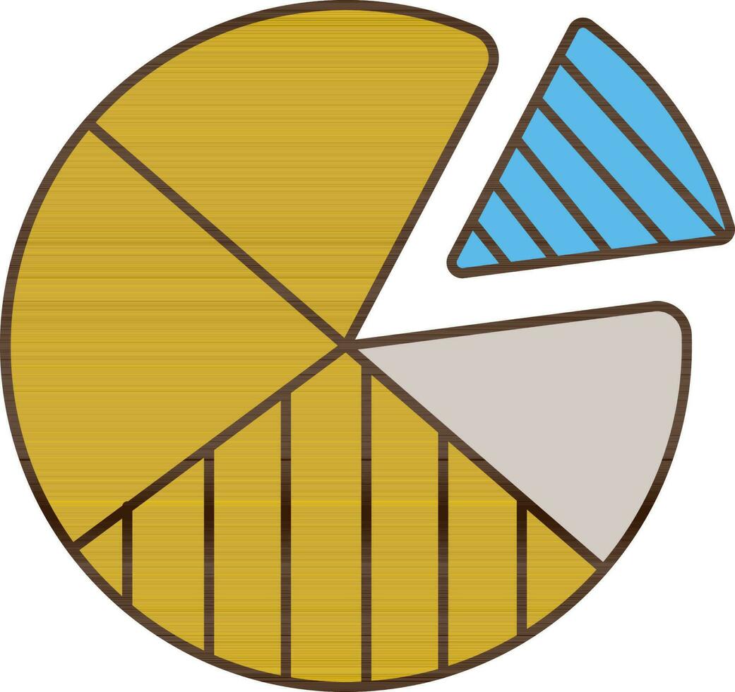 isolado torta gráfico ícone dentro plano estilo. vetor