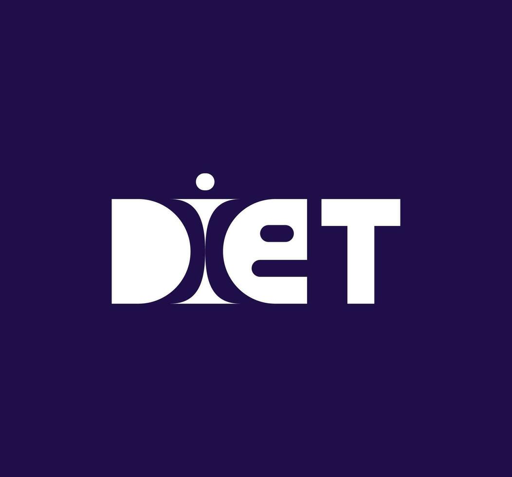 criativo dieta letras logotipo Projeto. perfeito saúde e estilo de vida logotipo modelo. vetor. vetor
