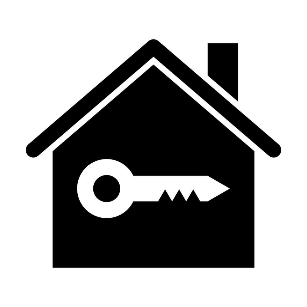 casa chave glifo ícone Projeto vetor