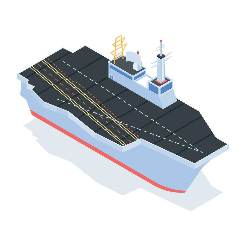isométrico ícone do barco vetor