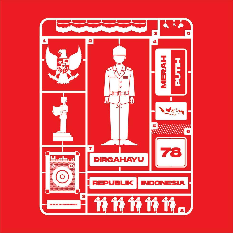 vetor Paskibra Garoto poster para comemoro Indonésia independência dia