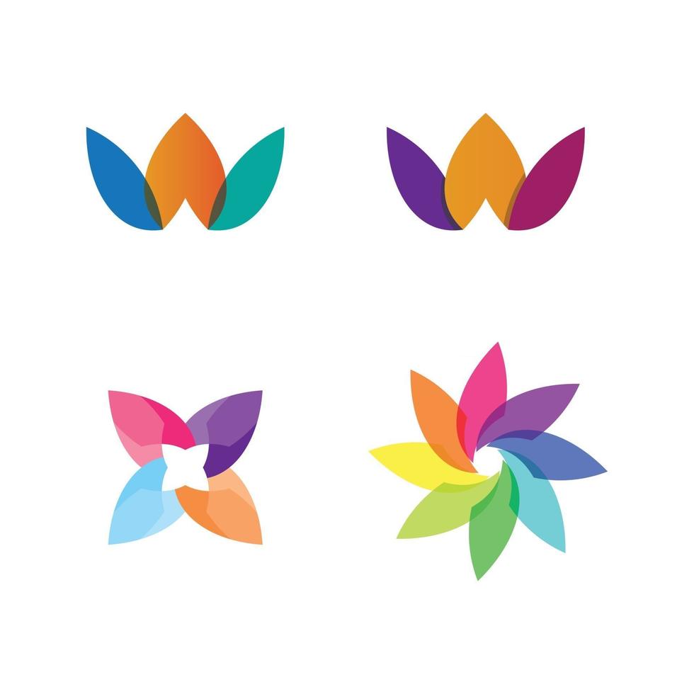 ícone de modelo de logotipo de design de flores de vetor de beleza