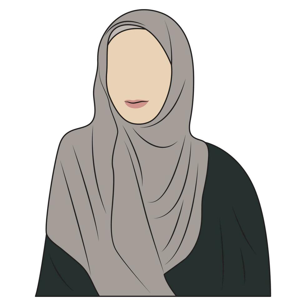 lindo muçulmano menina vestindo hijab vetor