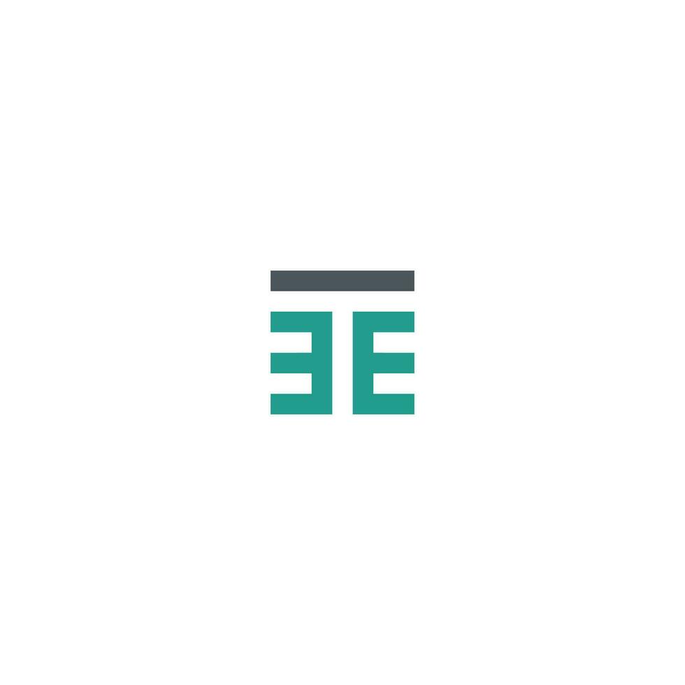 cartas tee EET quadrado logotipo mínimo simples moderno vetor