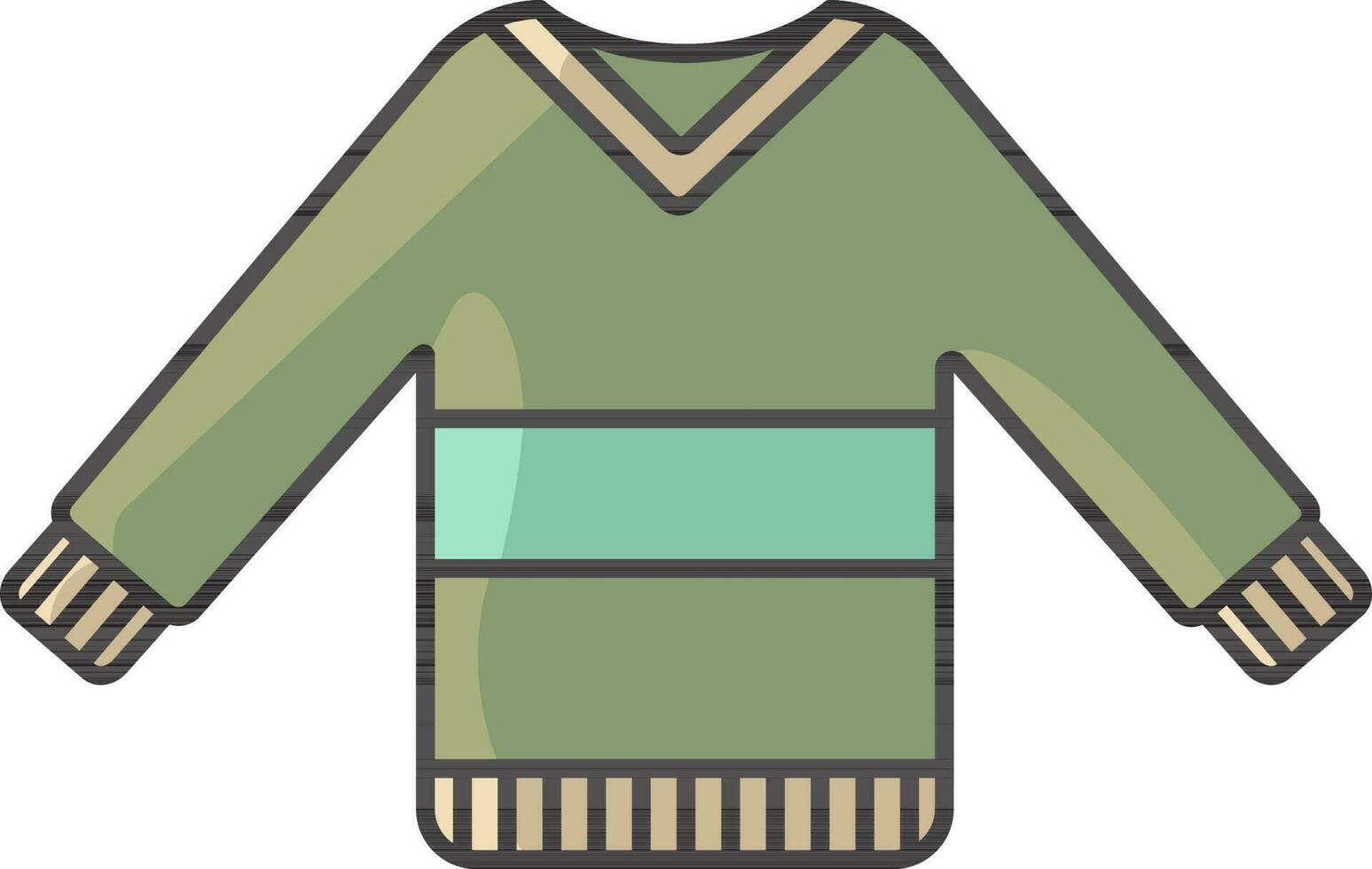 tricolor suéter ou interior ícone dentro plano estilo. vetor