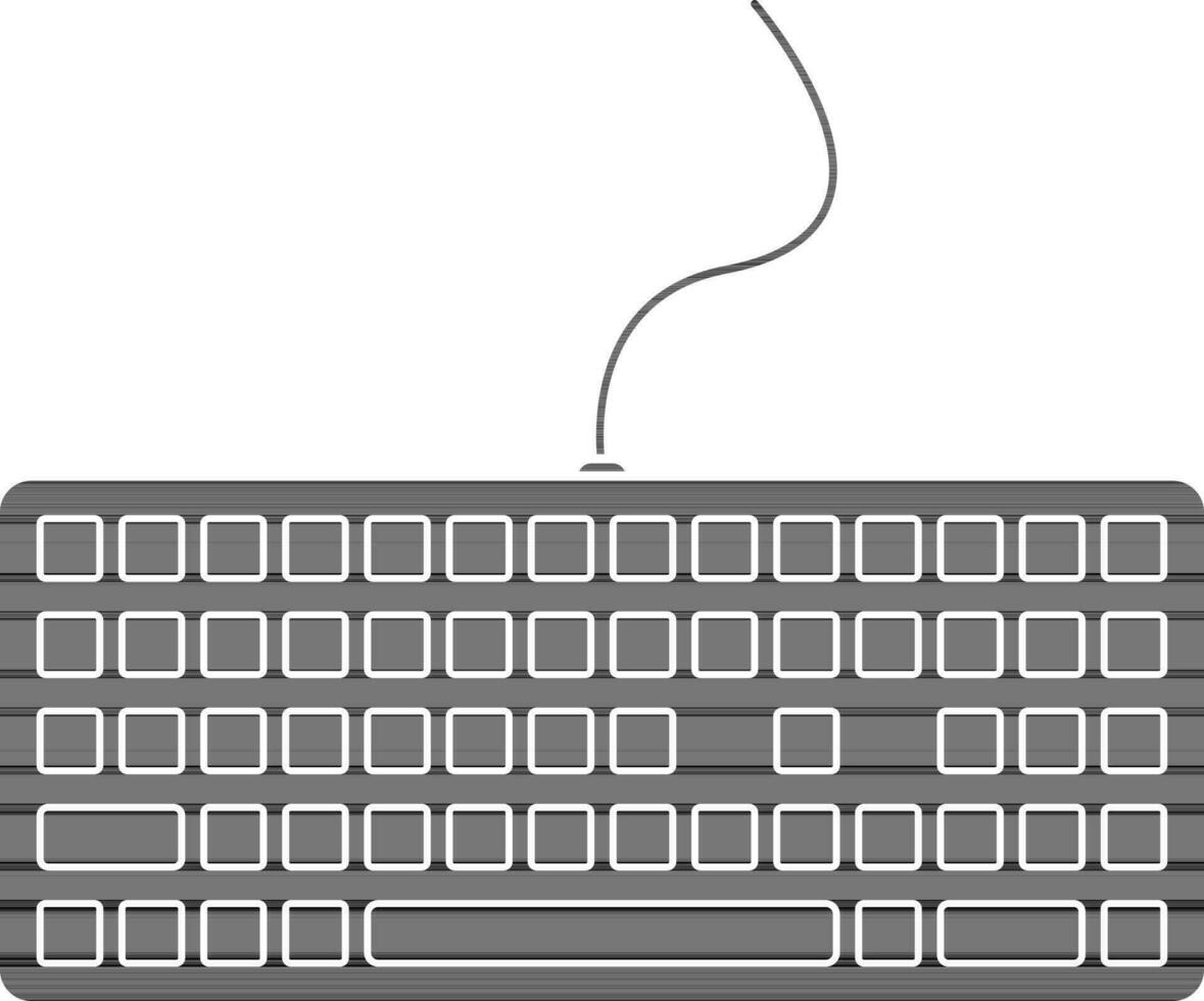 teclado ilustração dentro Preto e branco cor. vetor