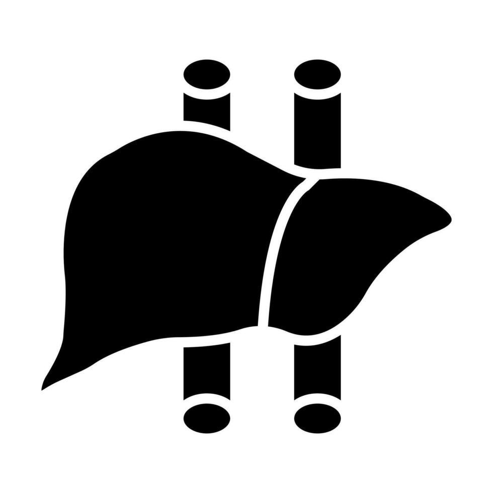 design de ícone de glifo de fígado vetor