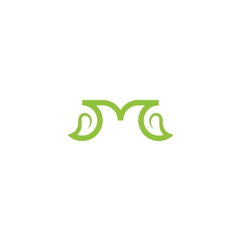 design de logotipo de folha de letra m vetor