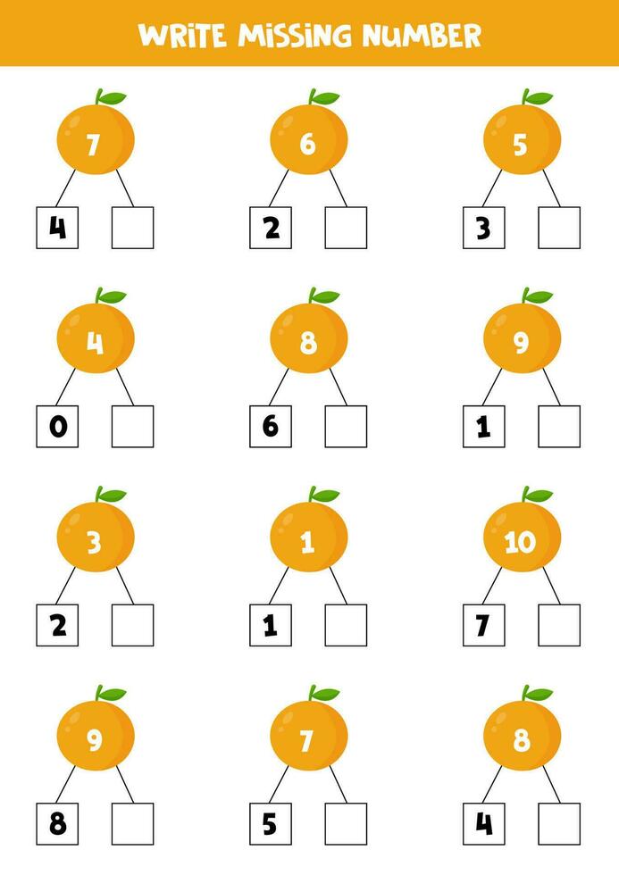 número títulos com fofa desenho animado laranja para crianças. vetor