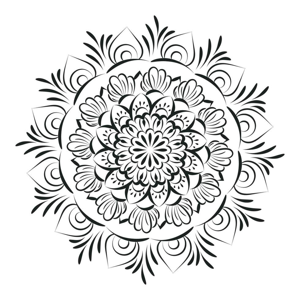 vetor abstrato mandala padronizar. mandala retro mão desenhado para impressão ou usar Como poster, cartão, folheto, adesivo ou tatuagem