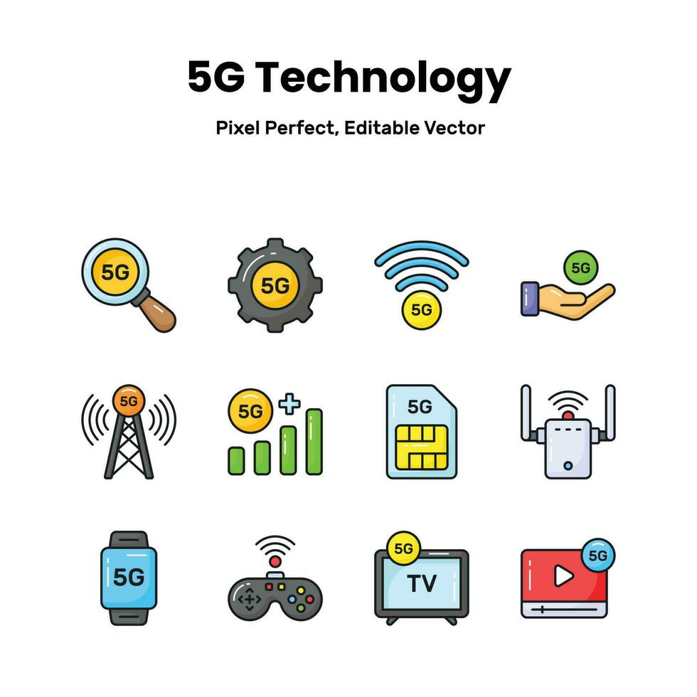 transformar seu projetos com nosso 5g rede ícones adicionar uma toque do sofisticação e transmitir a promessa do À velocidade de um relâmpago conectividade para cativar seu público vetor