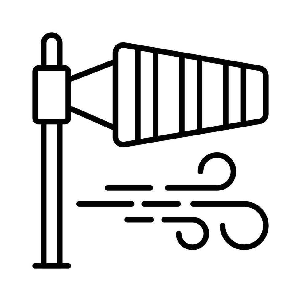 uma cone montado em uma mastro exibindo biruta ícone, obtendo clima previsão ferramenta, editável ícone do saco de vento vetor