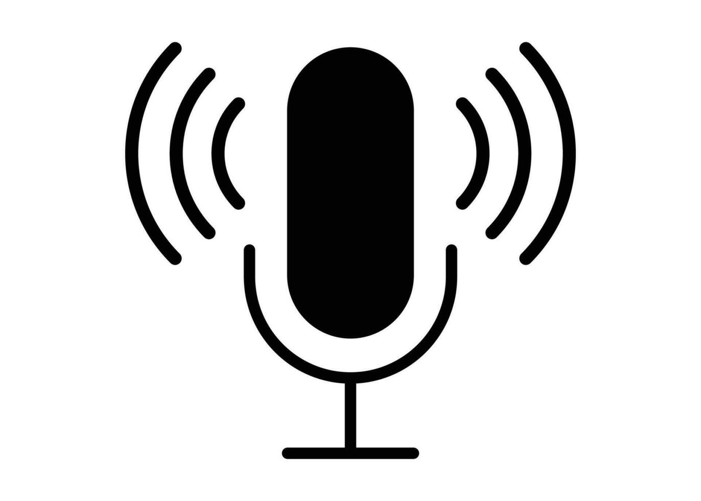 podcast microfone ícone esboço vetor