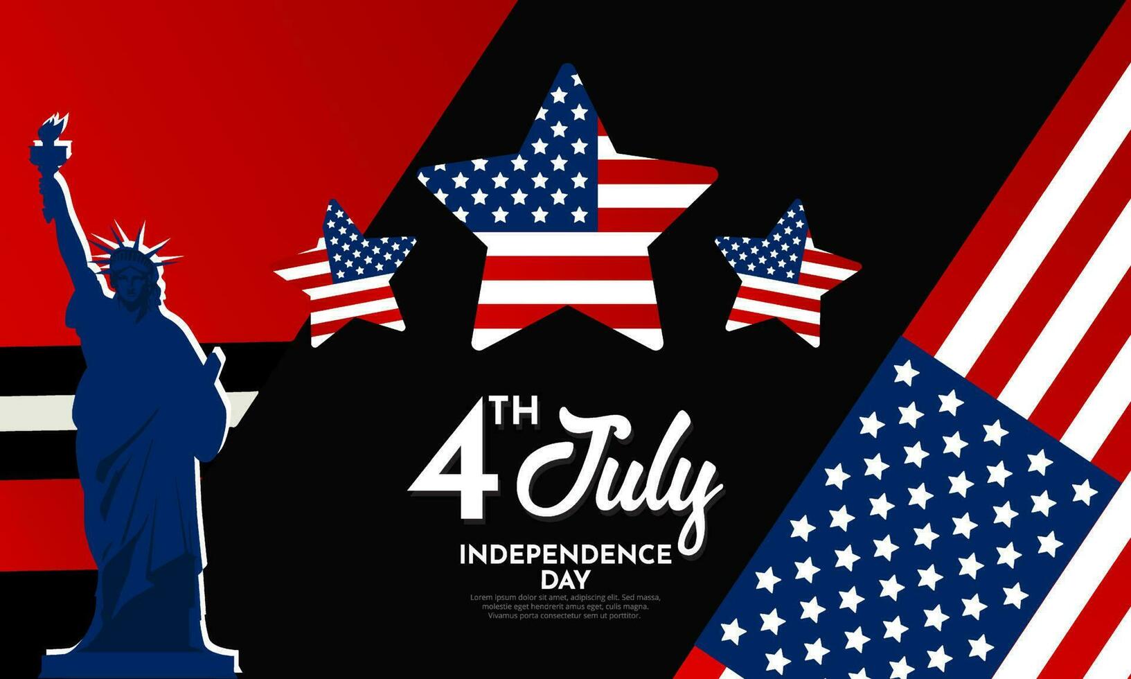 quarto do Julho independência dia Projeto vetor. americano independência dia bandeira Projeto vetor