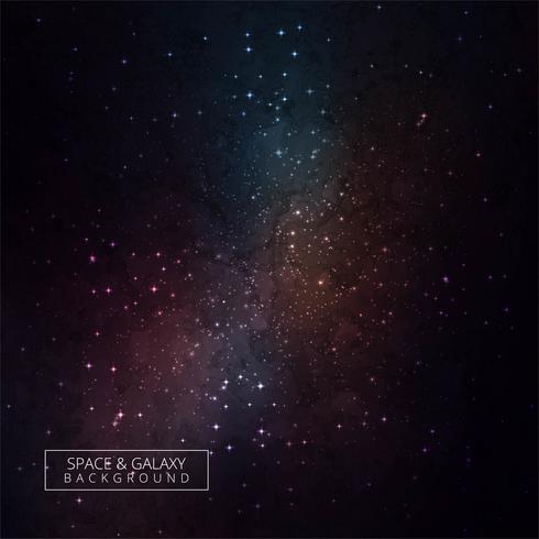 Fundo de galáxia colorida cósmica abstrata com estrelas vetor