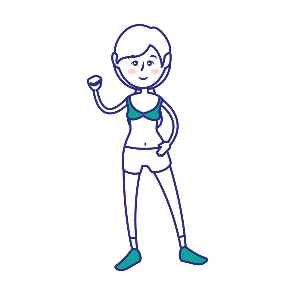 cartoon fitness feminino vetor