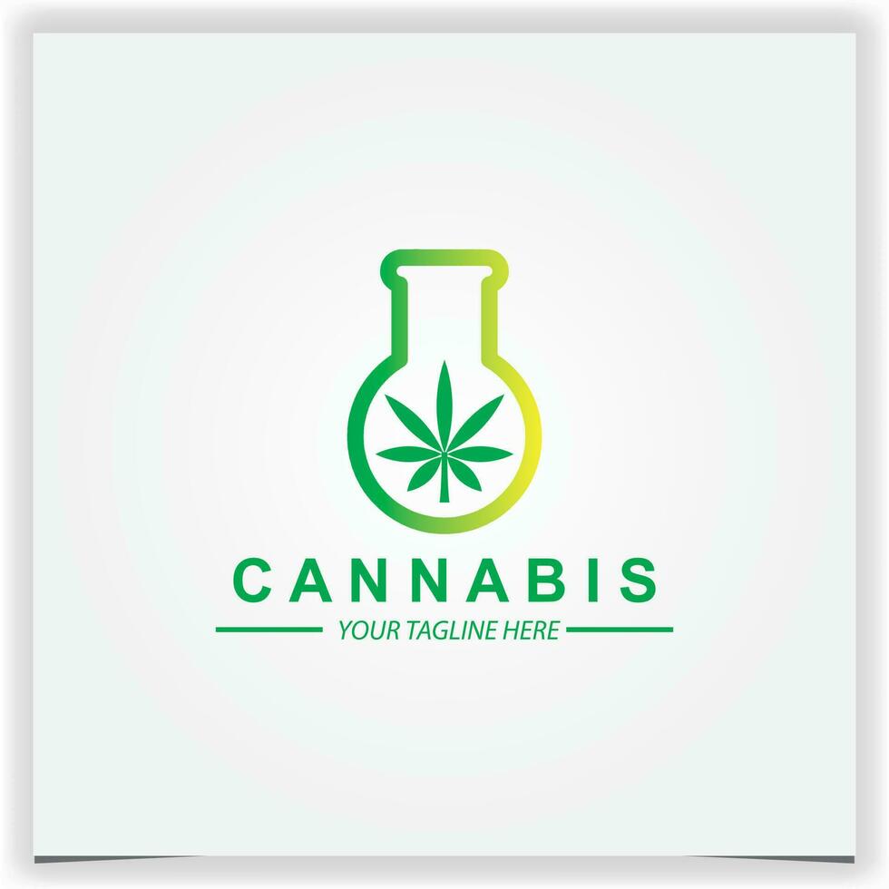 laboratório cannabis logotipo Prêmio elegante modelo vetor eps 10