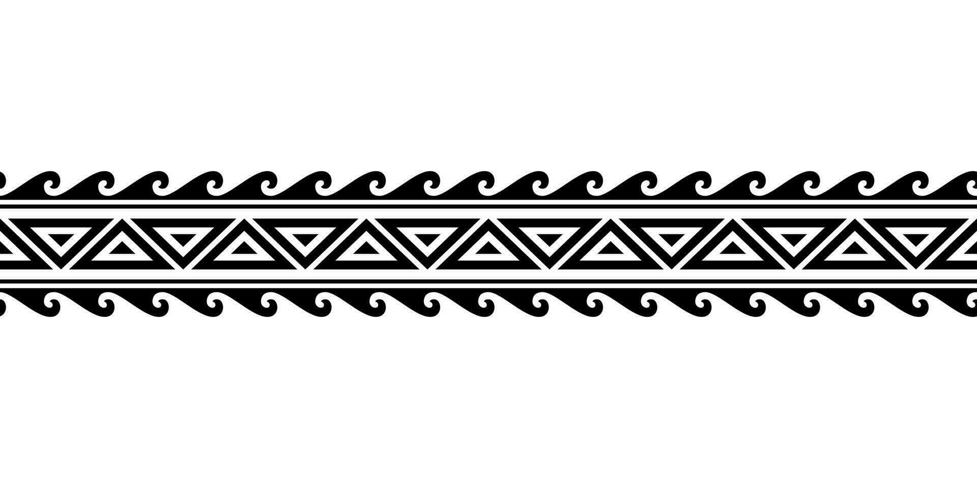 maori polinésio tatuagem pulseira com ondas. tribal manga desatado padronizar vetor. vetor