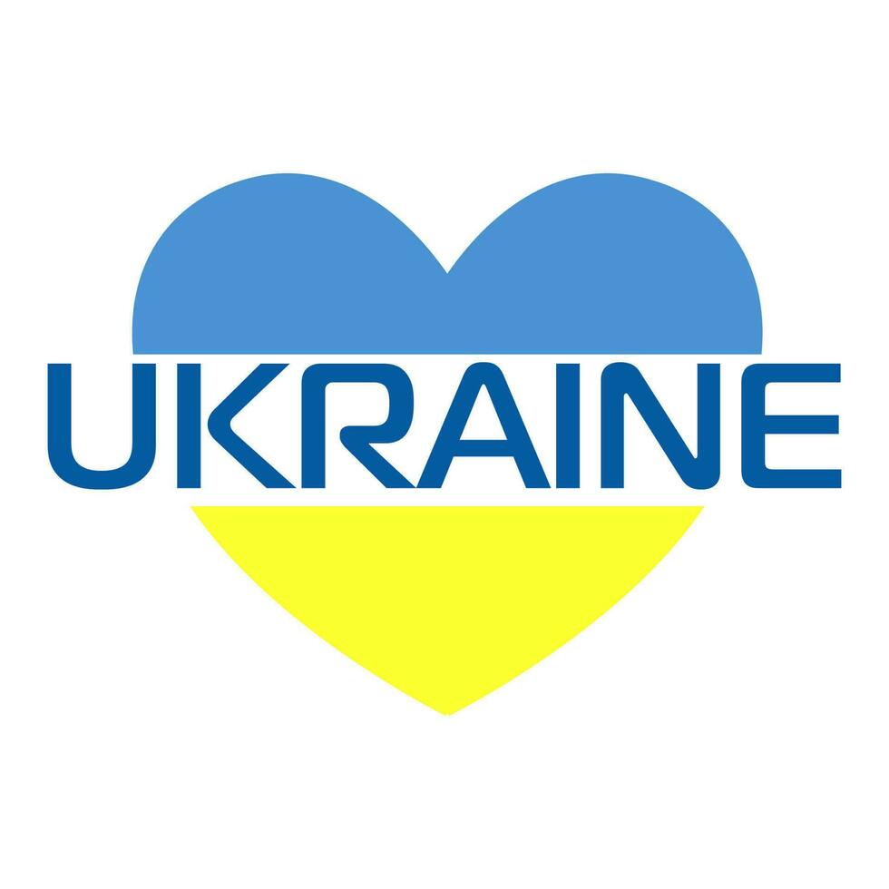 coração dentro a cores do a bandeira do Ucrânia para Apoio, suporte Ucrânia dentro a guerra vetor