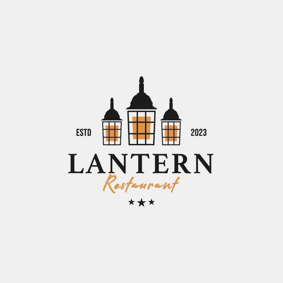 criativo lanterna postar luminária restaurante vintage logotipo Projeto vetor conceito ilustração idéia