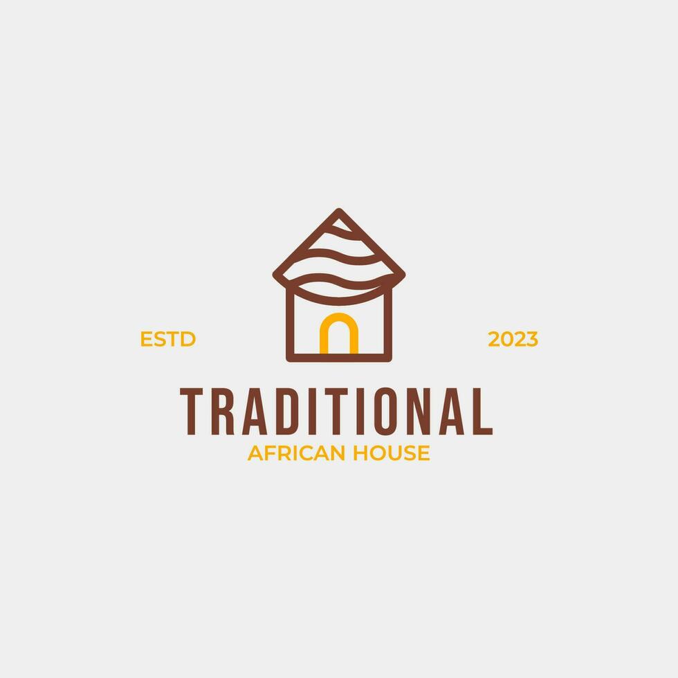 criativo tradicional africano casa logotipo Projeto conceito ilustração idéia vetor