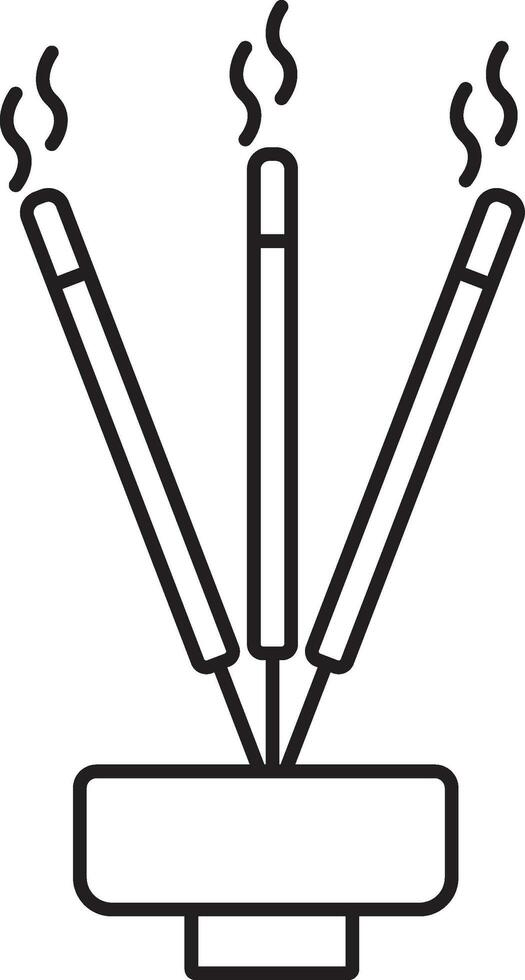 ilustração do queimando incenso bastão ficar de pé símbolo ícone. vetor