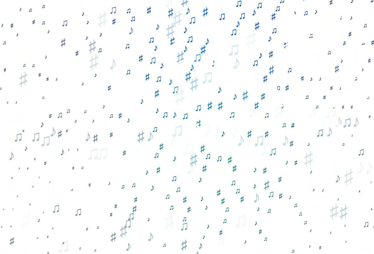 modelo de vetor azul claro com símbolos musicais.