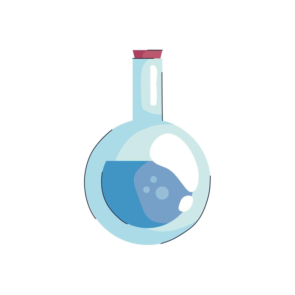 ícone isolado de laboratório de frasco de teste de tubo vetor