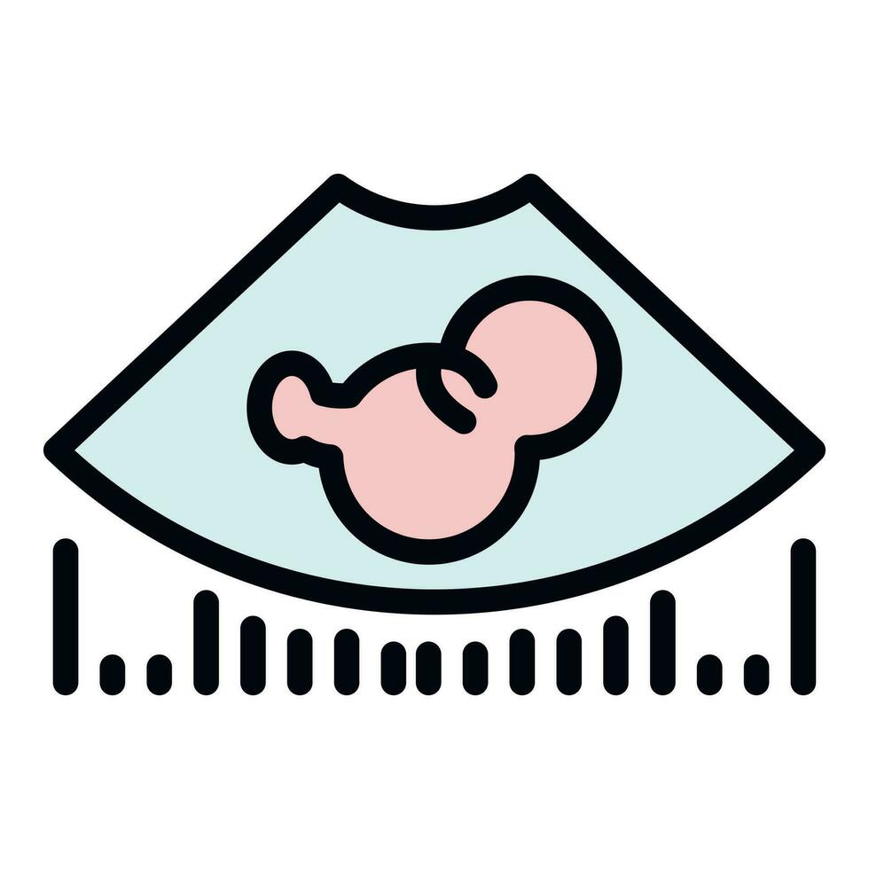 gravidez ultrassom ícone vetor plano