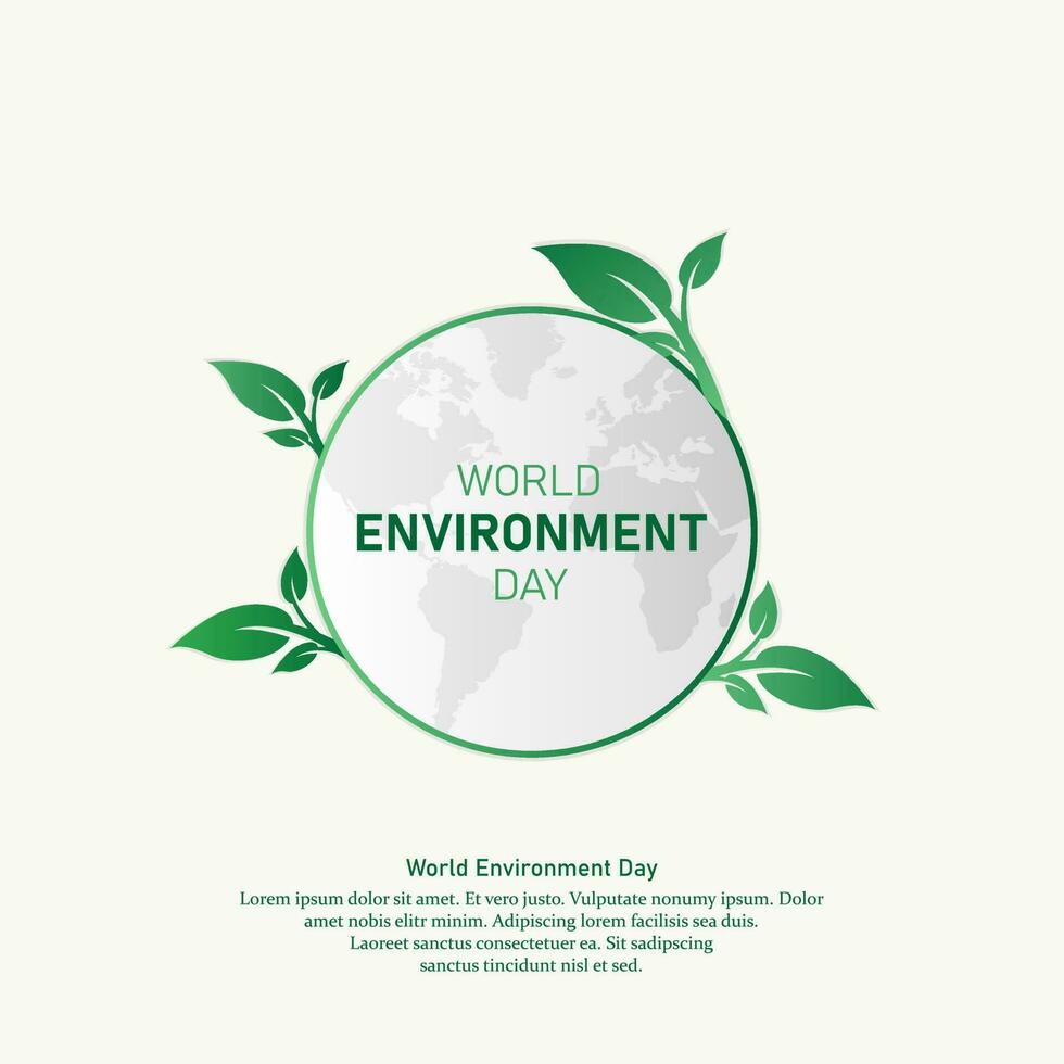 mundo meio Ambiente dia. feliz meio Ambiente dia, 05 junho. simples vetor bandeira com branco cor fundo