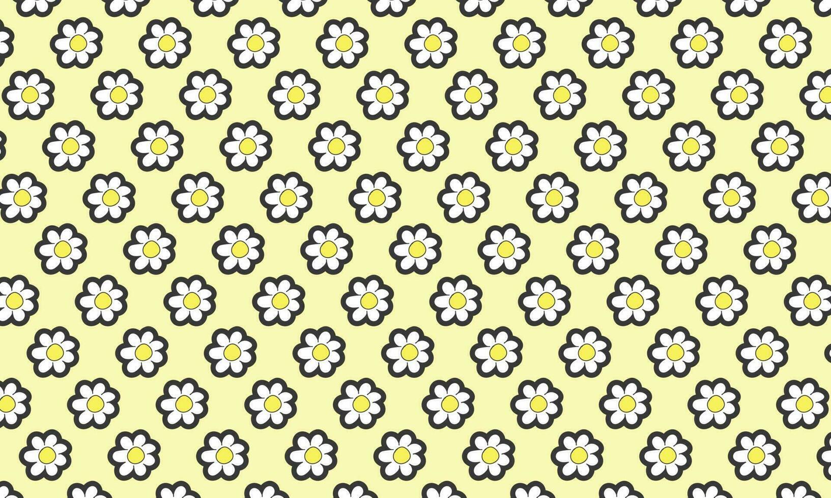 desatado branco flores padronizar com amarelo fundo. adequado para poster, cobrir, aterrissagem página, ou bandeira. vetor