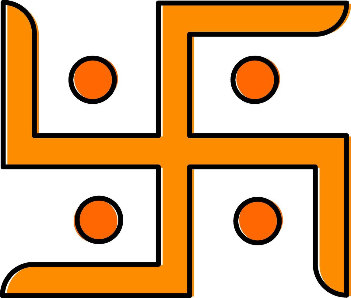 ilustração do suástica símbolo ícone dentro laranja cor. vetor