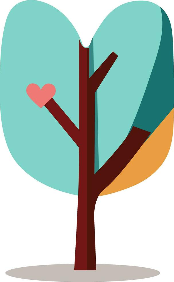 plano ilustração do coração forma árvore ícone. vetor