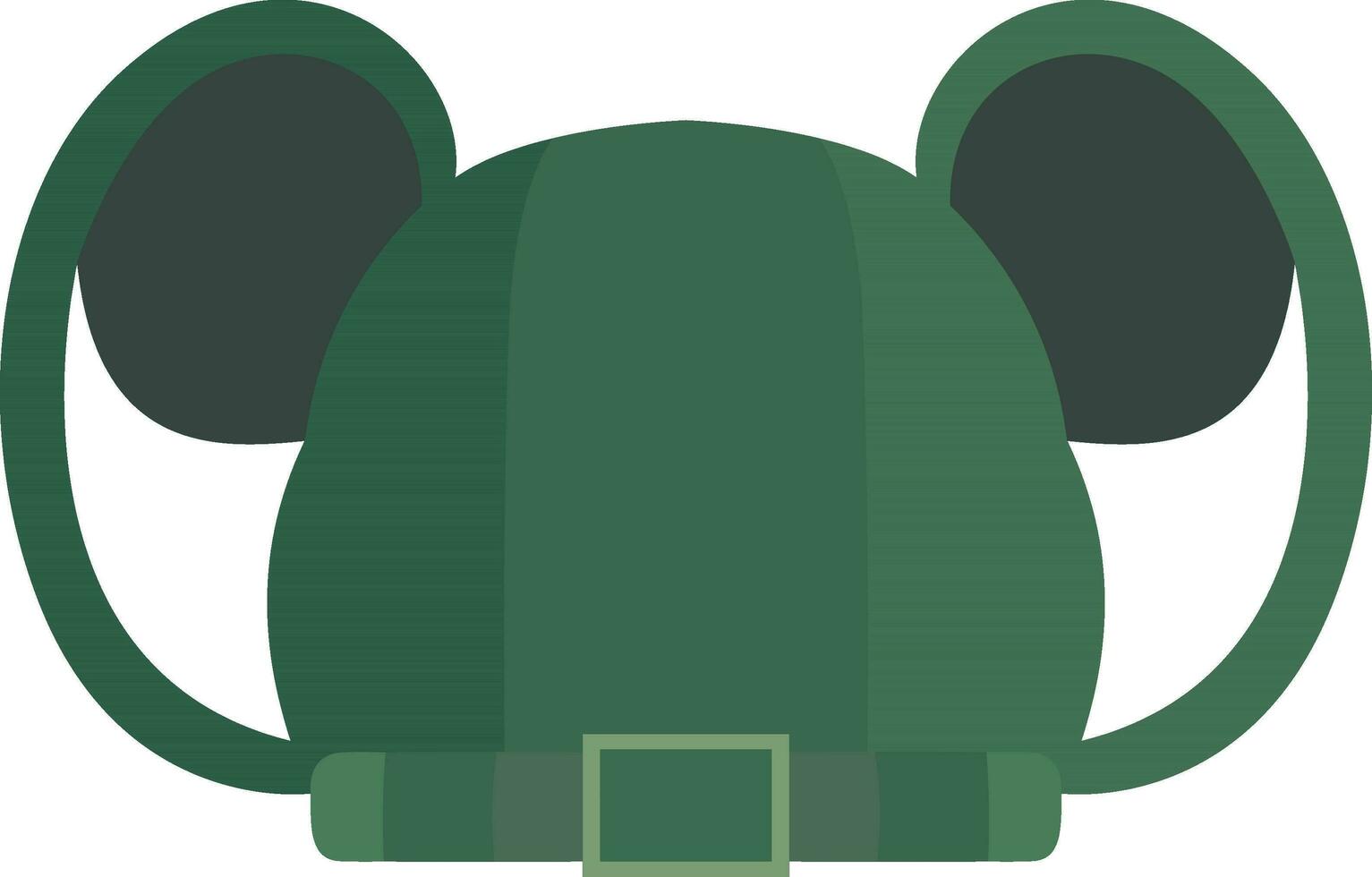 verde duende mickey chapéu ícone dentro plano estilo. vetor