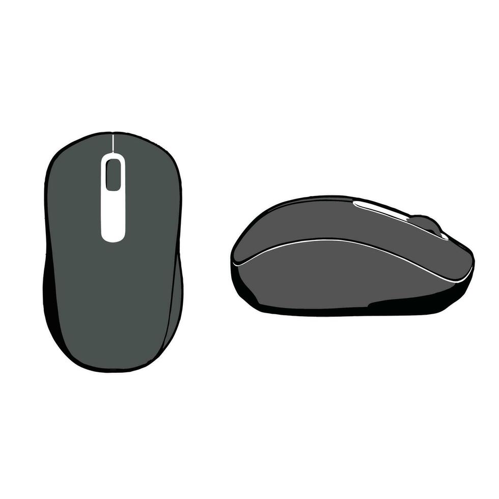 mouse de computador em um fundo branco vetor