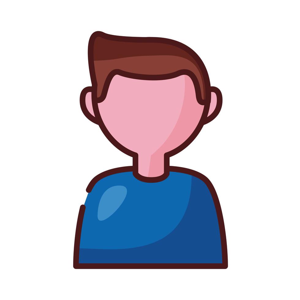 linha de avatar do jovem pai e ícone de estilo de preenchimento vetor