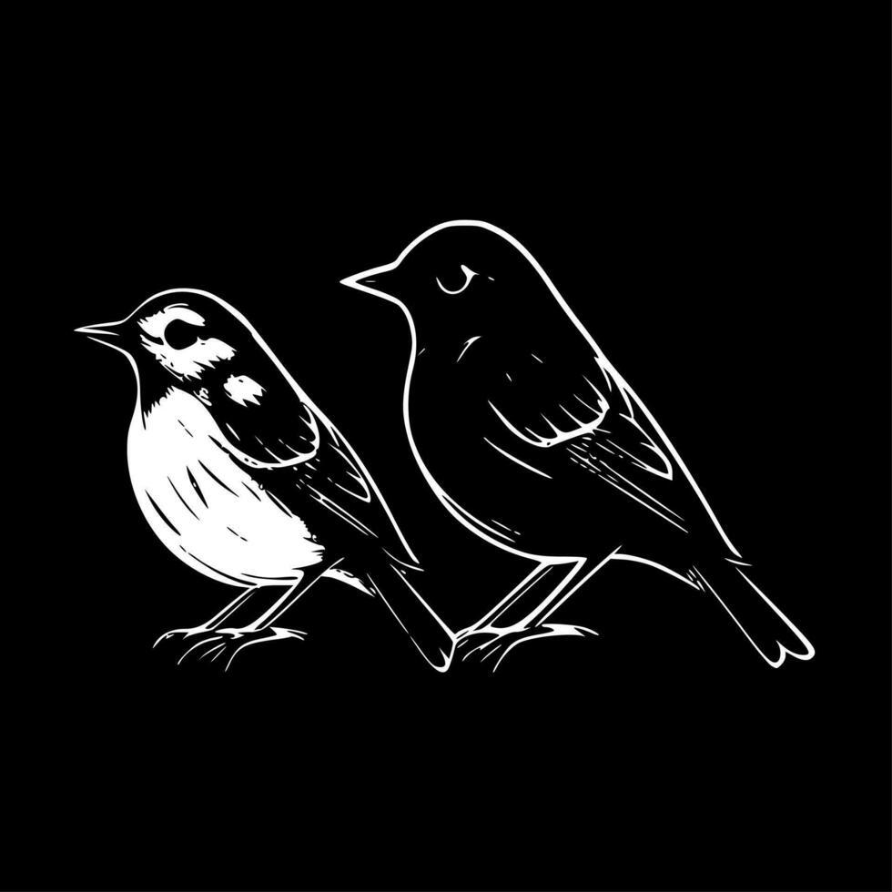 pássaros - minimalista e plano logotipo - vetor ilustração