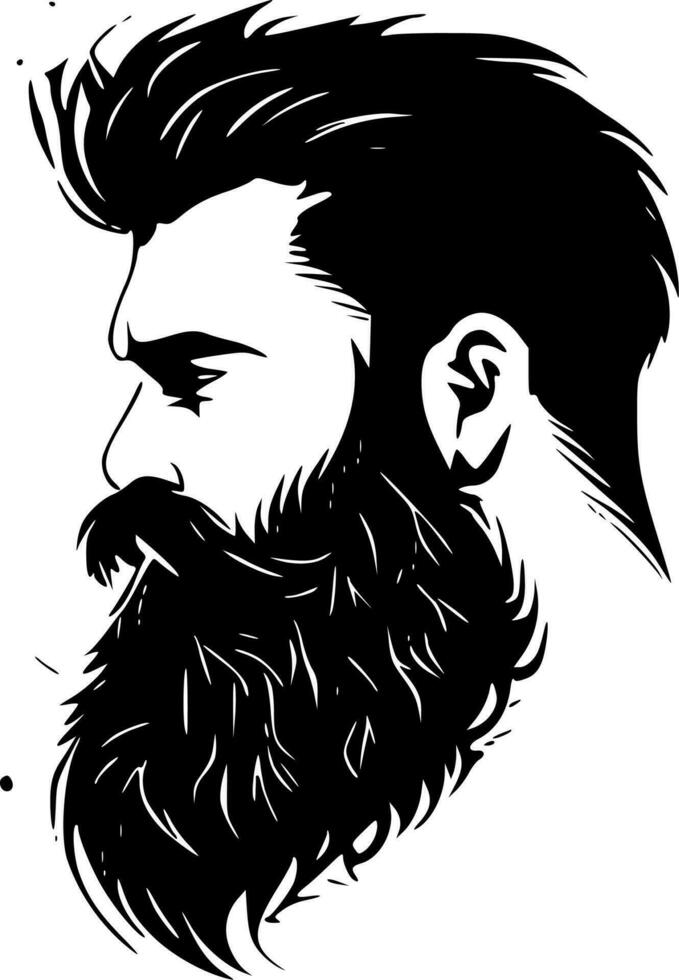 barba, minimalista e simples silhueta - vetor ilustração