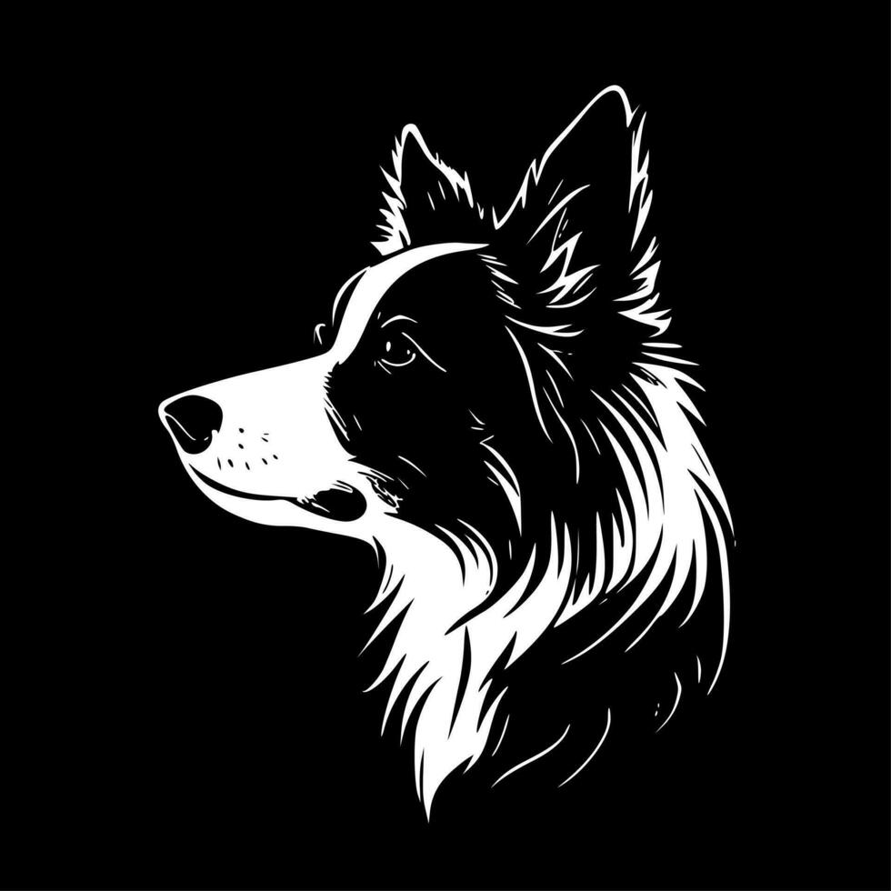 fronteira collie, Preto e branco vetor ilustração