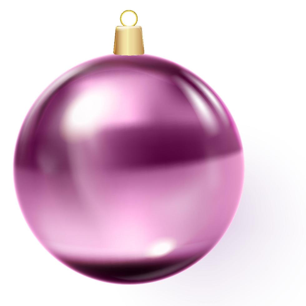 bola vermelha de natal bola de vidro rosa natal vetor