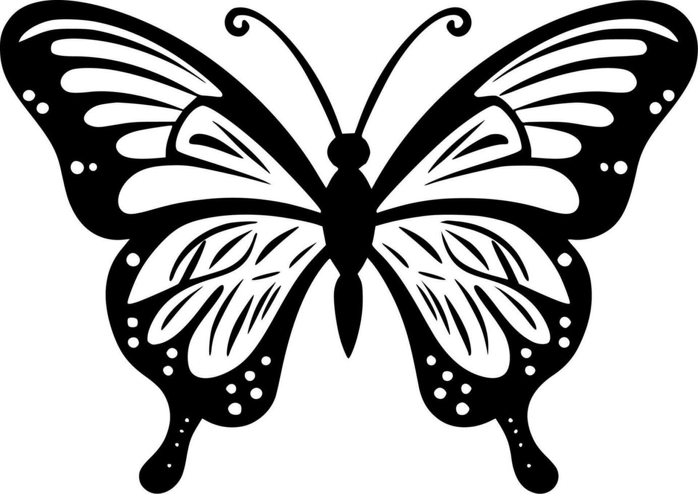 borboletas - Preto e branco isolado ícone - vetor ilustração