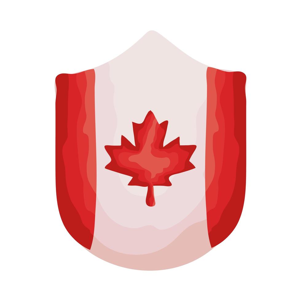 escudo com bandeira do Canadá estilo simples vetor