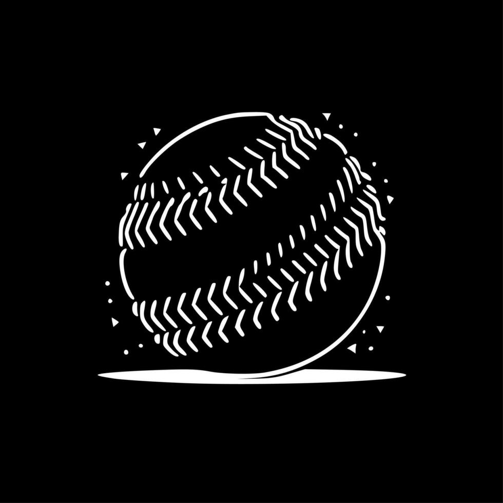 beisebol - Preto e branco isolado ícone - vetor ilustração