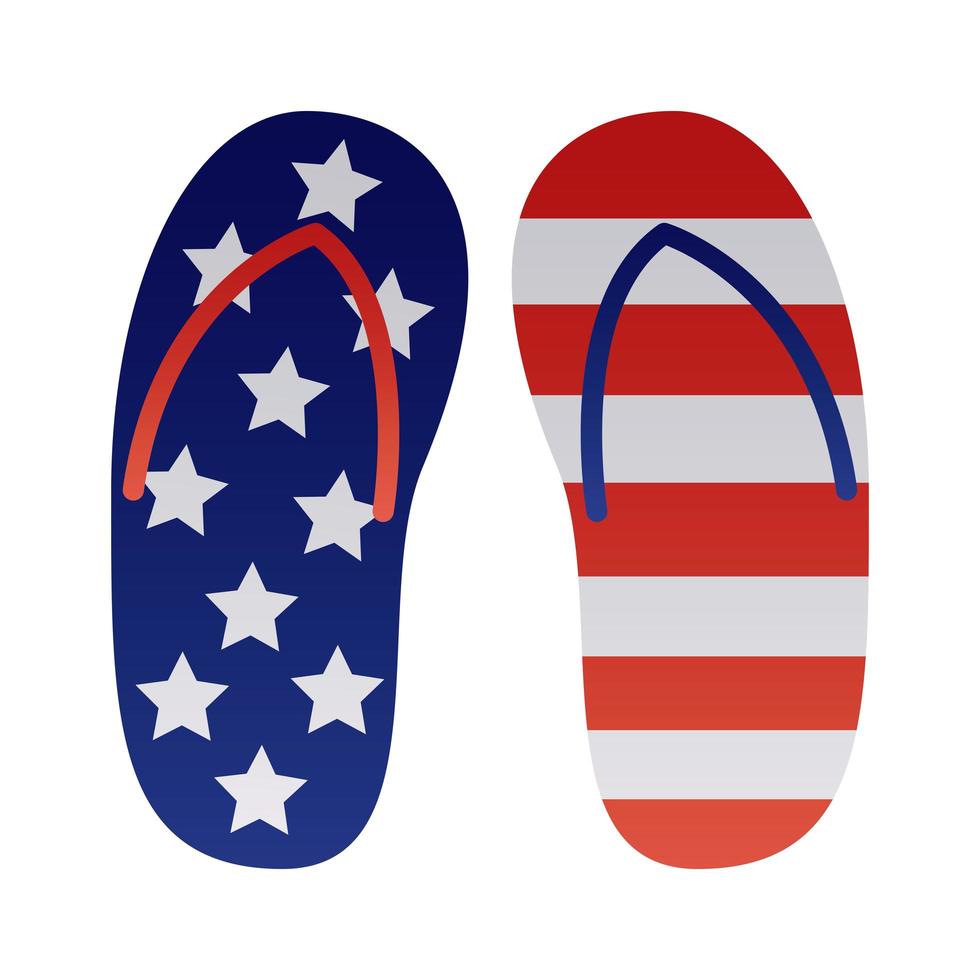 sandálias com bandeira dos EUA estilo degradado vetor