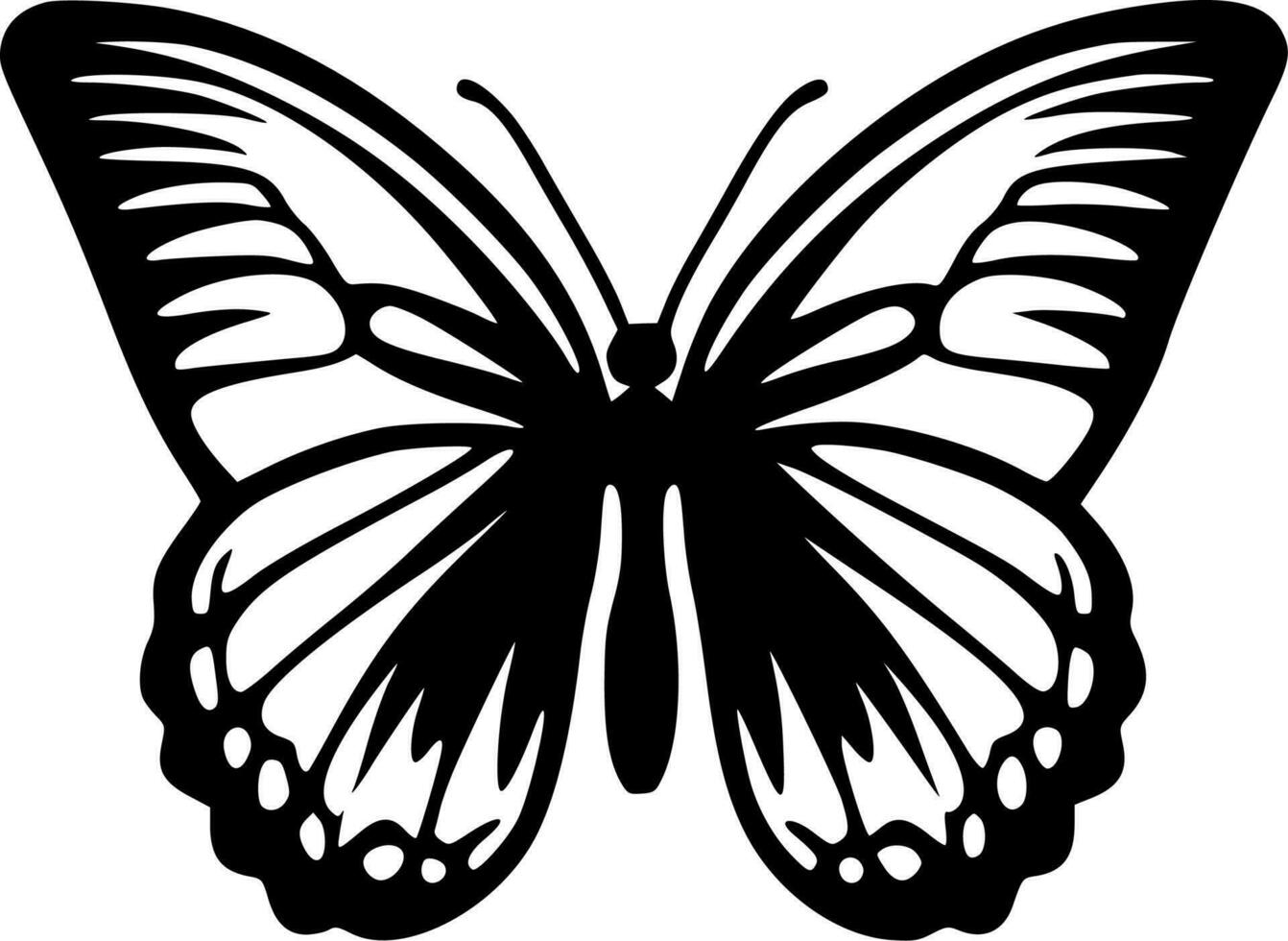 borboleta - Preto e branco isolado ícone - vetor ilustração