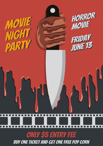Ilustração do cartaz da noite de cinema vetor