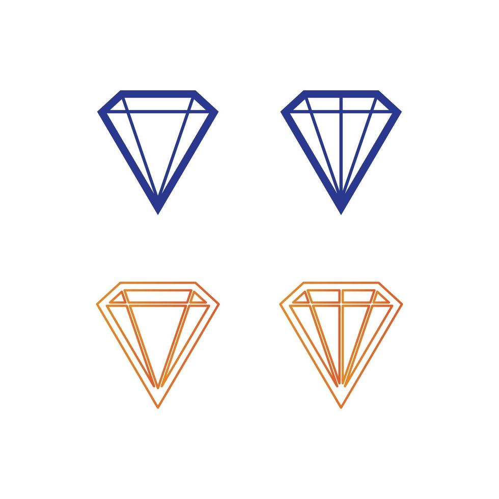 símbolo de modelo de logotipo de vetor de desenho de diamante e joia